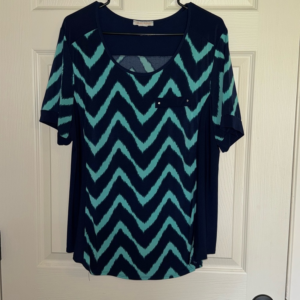 Navy and teal Claudia Richard dress shirt